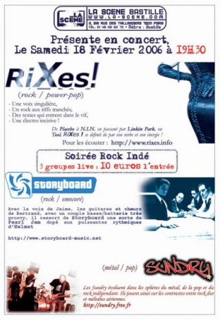 RiXes ! Soirée Rock / Power-pop, 3 groupes en live pour 10 euros !