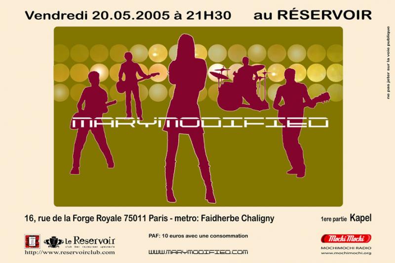 Concert: Mary Modified, Le Réservoir, Paris 11ème