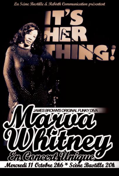 Marva Whitney en concert les 11 octobre @ La Scène Bastille