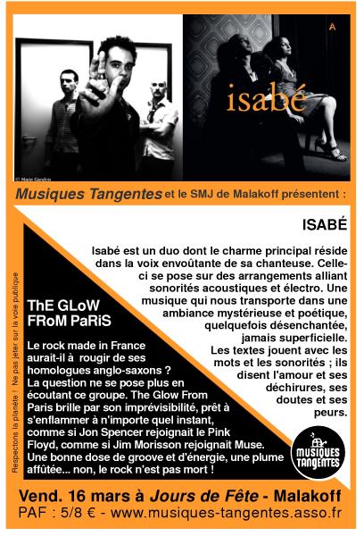 Concerts Rock avec The Glow from Paris et Isabé
