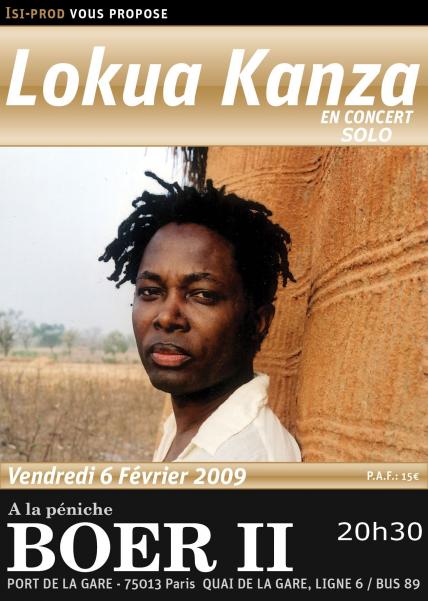 Lokua Kanza en concert à bord du Boer II vendredi 6 février 2009 à 20h30