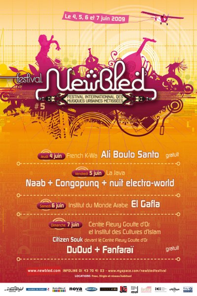 Festival NEWBLED « Nuit Electro World » avec NAAB & CONGOPUNQ (Concerts), Dj Awal, Dj Soundar, Cyril Atef