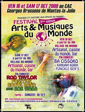 Festival des arts et musiques du monde
Proposé par l’Asso à Sons - 
Rod Taylor + Positive roots band & Bob Wasa 


