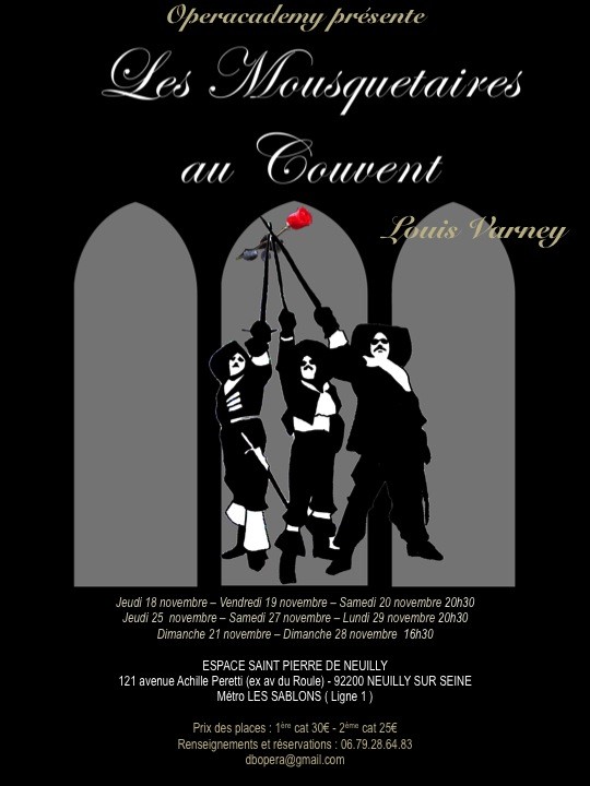LES MOUSQUETAIRES AU COUVENT  Opéra comique de L. Varney