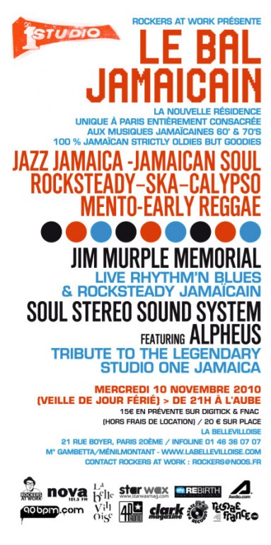 LE BAL JAMAICAIN: JIM MURPLE MEMORIAL concert + SOUL STEREO SOUND SYSTEM feat. ALPHEUS