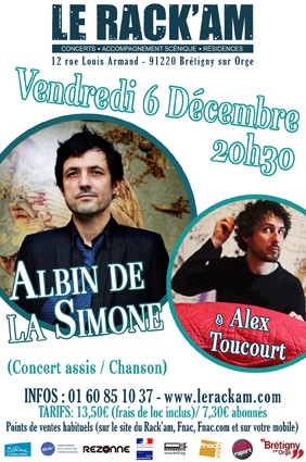 ALBIN DE LA SIMONE + Alex Toucourt en concert @ Le Rack'am