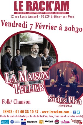 Concert chanson folk avec La Maison Tellier & sirius Plan au Rack'am
