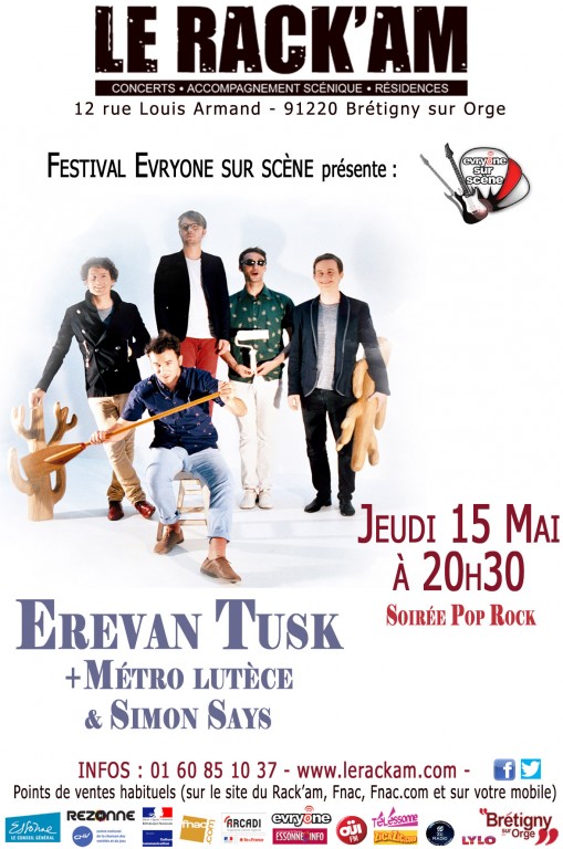 Festival Evryone sur Scène avec Erevan Tusk + Métro lutèce + Simon Says